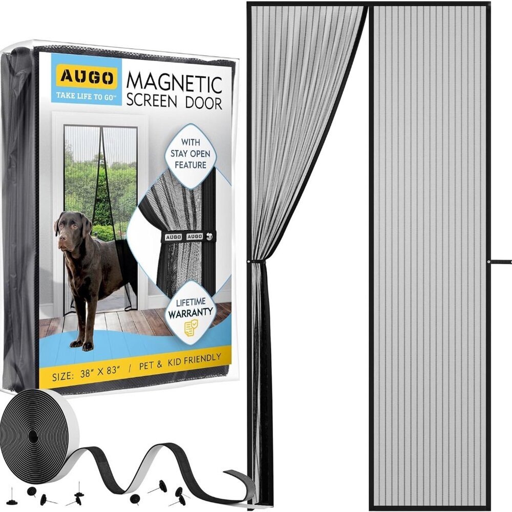 Magnetic Screen Door - Self Sealing, Heavy Duty, Hands Free Mesh Partition Keeps